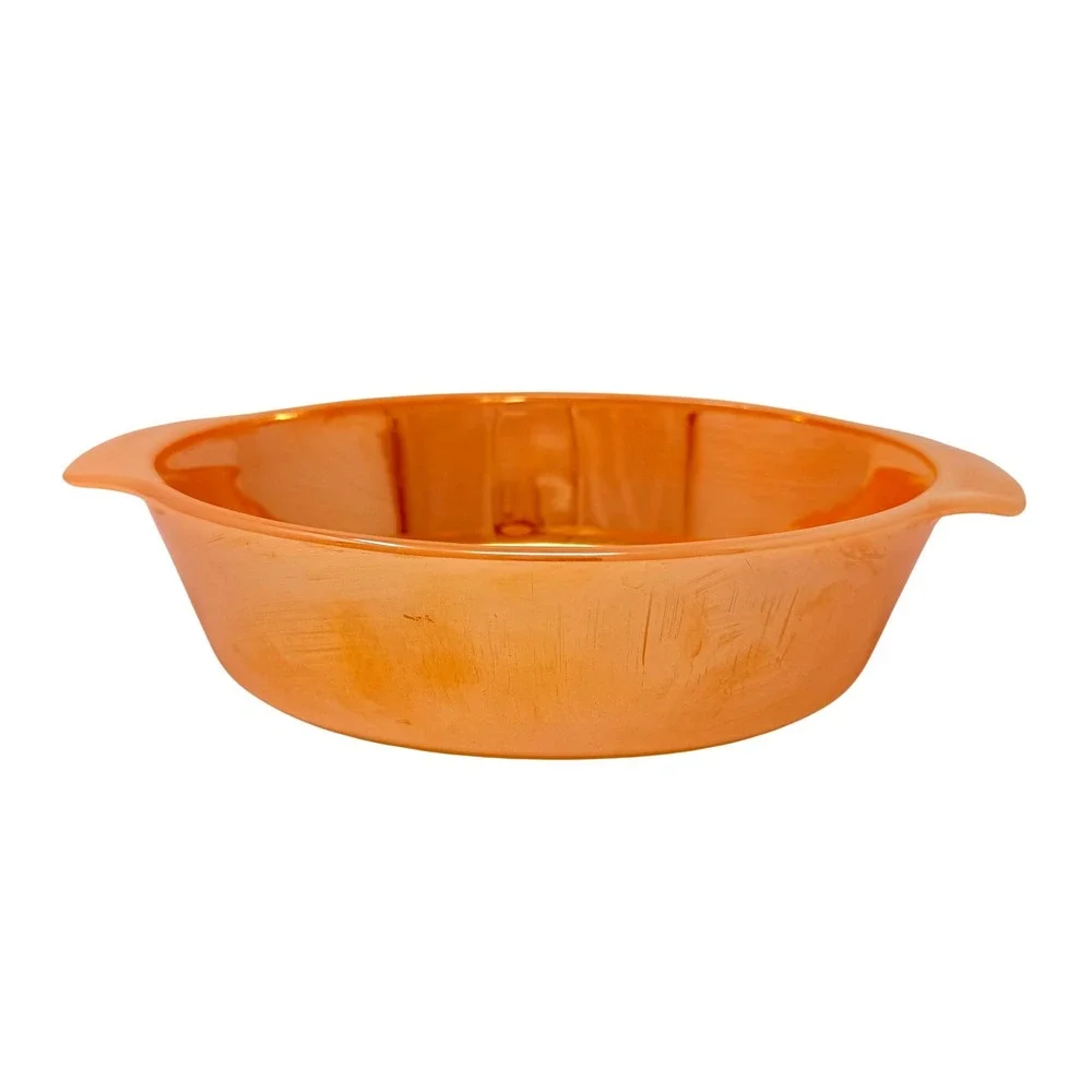 Vintage Fire King Peach Luster Oval Au Gratin Casserole Dish Anchor Hocking
